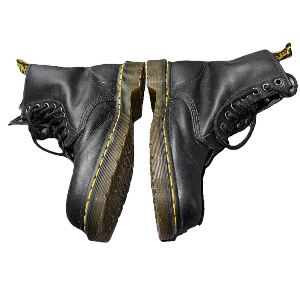Dr. Martens 1460 Black Smooth Leather 8-Eye Lace Up Boots Women Sz 9 Men Sz 8 - Picture 2 of 10